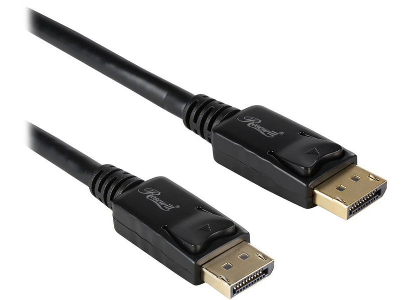 Rosewill RCDC-17002 6 ft. DisplayPort 1.2 Cable, Black, Gold Plated, 4K