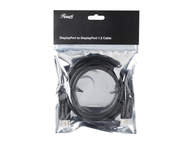 Rosewill RCDC-17002 6 ft. DisplayPort 1.2 Cable, Black, Gold Plated, 4K
