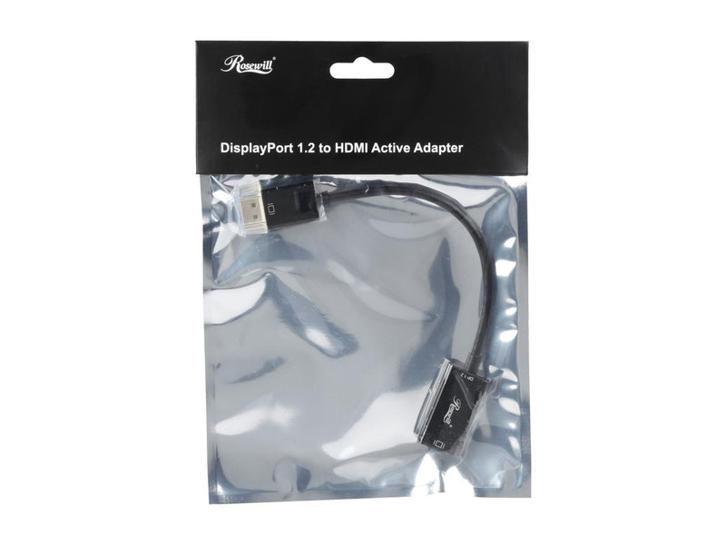 Rosewill RCDC-17006 DisplayPort 1.2 to HDMI Active Converter Adapter, Black,