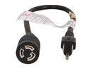 Tripp Lite Model P023-001 1 ft. 14AWG Power Adapter cord (NEMA L5-15R to NEMA