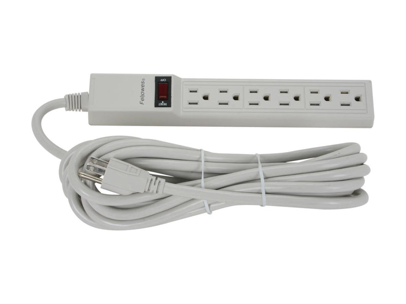 Fellowes 99026 6 Outlets Power Strip 15 ft. Cord Length