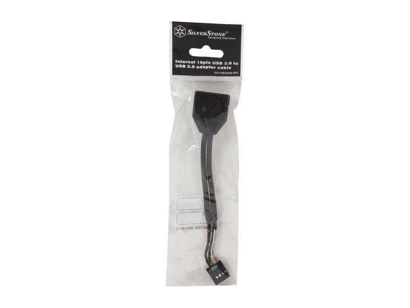 Silverstone Tek Internal 19-Pin USB3.0 to USB2.0 Adapter Cable (G11303050-RT)