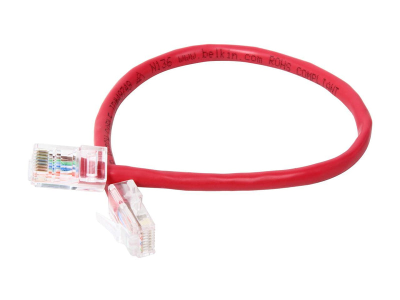 Belkin A3X126-01-RED 1 ft. Cat 5E (Crossover) Red Network Cable