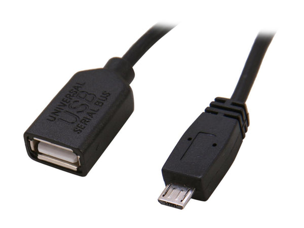 SYBA CL-CAB20125 Black Micro-USB B 5-pin Male to Standard Type-A Female Adapter