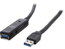 SIIG JU-CB0711-S1 Black USB 3.0 Active Repeater Cable w/ Power adapter