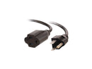 C2G Model 03117 15 ft. 18 AWG Outlet Saver Power Extension Cord (NEMA 5-15P to