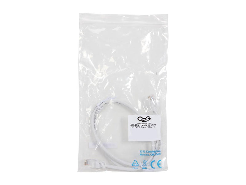 C2G 19479 Cat5e Cable - Snagless Unshielded Ethernet Network Patch Cable, White