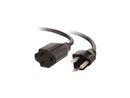 C2G Model 03114 3 ft. 18 AWG Outlet Saver Power Extension Cord (NEMA 5-15P to