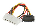 CableHero SATA Serial ATA Power (Male) to 2x 4-Pin Molex (Female) Connectors