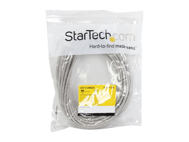 StarTech.com M45PATCH50GR 50 ft. Cat 5E Gray Network Cable