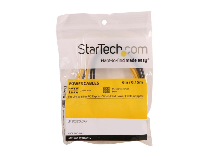 StarTech.com LP4PCIEXADAP LP4 to 6 pin PCI Express Video Card Power Adapter Male