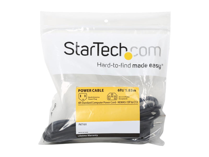 StarTech.com Model PXT101 6 ft. Standard Computer Power Cord