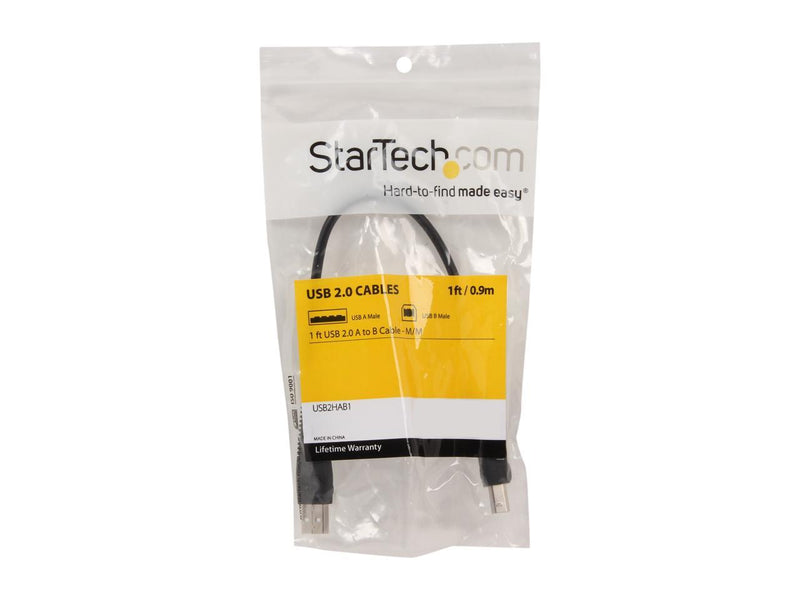 StarTech.com USB2HAB1 Black High Speed USB 2.0 Cable