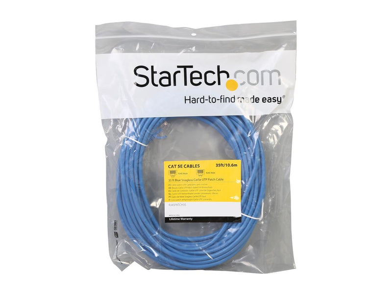 StarTech.com RJ45PATCH35 35 ft. Cat 5E Blue Snagless UTP Patch Cable