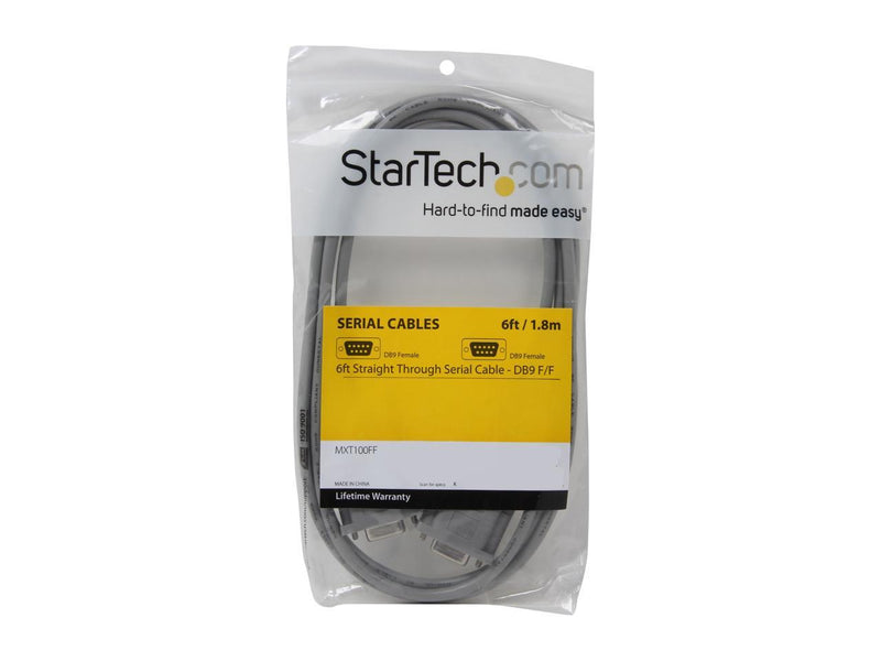 StarTech 6 ft Straight Through Serial Cable - DB9 F/F - Serial cable