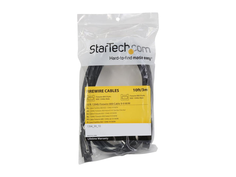 StarTech.com 1394_99_10 10 ft. 1394b Firewire 800 Cable 9-9 M/M