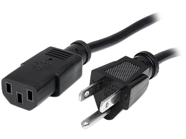 StarTech.com 10ft (3m) Computer Power Cord, NEMA 5-15P to C13, 10A 125V