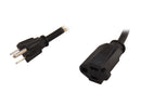 StarTech.com Model PAC101 12" Power Cord Extension - NEMA 5-15R to NEMA 5-15P