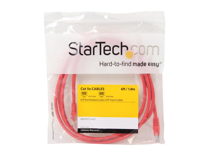 StarTech.com M45PATCH6RD 6 ft. Cat 5E Red Network Cable