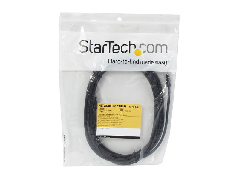 StarTech.com M45PATCH15BK 15 ft. Cat 5E Black Network Cable