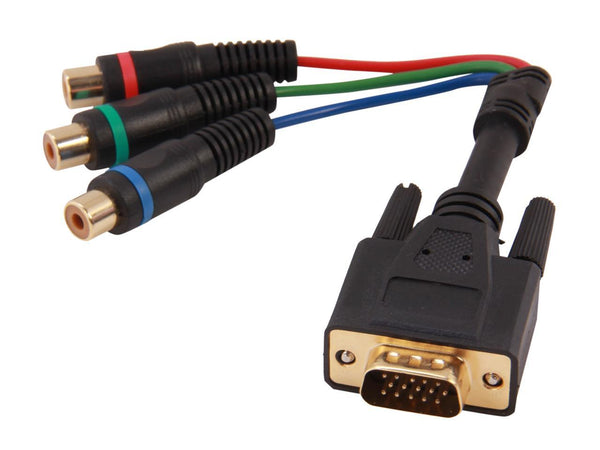 StarTech.com HD15CPNTMF No 6in HD15 to Component RCA Breakout Cable Adapter -