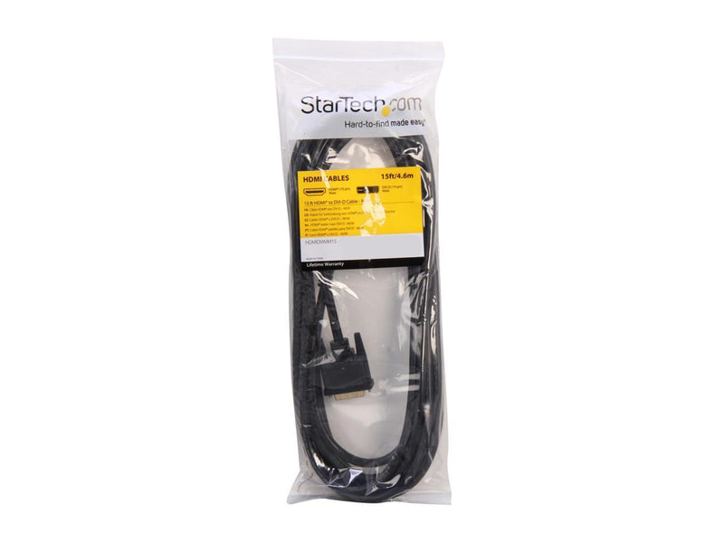 StarTech HDMIDVIMM15 15 ft. Black Connector A: 1 - 19 pin HDMI Male Connector B: