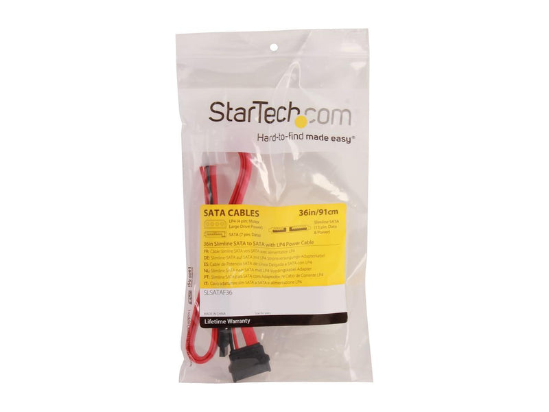 StarTech.com SLSATAF36 Slimline SATA Female to SATA with LP4 Power Cable Adapter