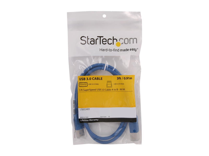 StarTech.com USB3SAB3 Blue SuperSpeed USB 3.0 Cable A to B