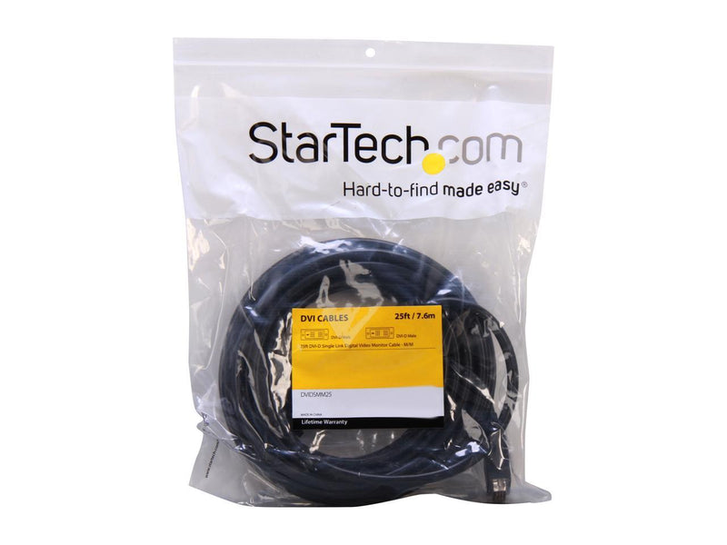 StarTech.com DVIDSMM25 Black DVI-D (Single Link) Male to  DVI-D (Single Link)
