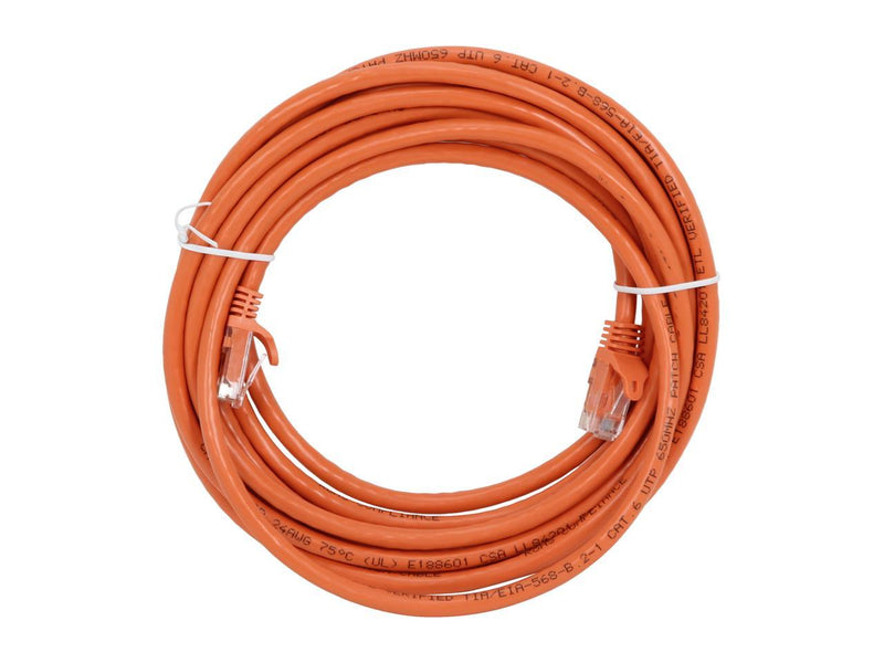 StarTech.com N6PATCH15OR 15 ft. Cat 6 Orange Snagless Cat6 UTP Patch Cable - ETL
