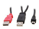 StarTech.com USB2HABMY3 Black & Red USB Y Cable for External Hard Drive - USB A