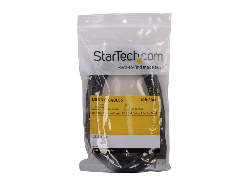 StarTech.com USB3SAB10BK Black Black SuperSpeed USB 3.0 Cable A to B - M/M