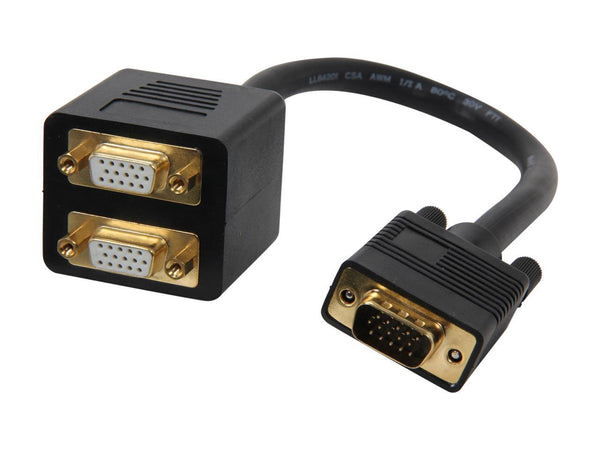 StarTech.com VGASPL1VV 1 ft. VGA to 2x VGA Video Splitter Cable - M/F