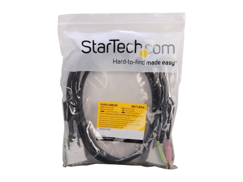 StarTech.com 6 ft. KVM Cable for DVI and USB KVM Switches with Audio &