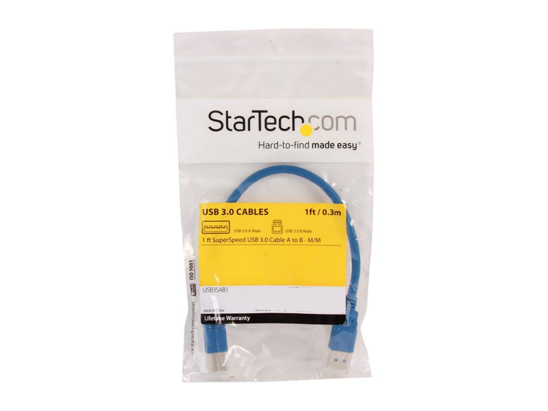 StarTech.com USB3SAB1 Blue SuperSpeed USB 3.0 Cable A to B - M/M