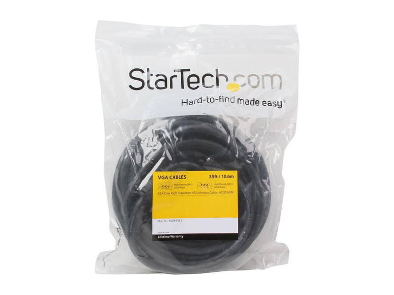 StarTech.com MXT101MMHQ35 35 ft. Coax High Resolution VGA Monitor Cable - HD15