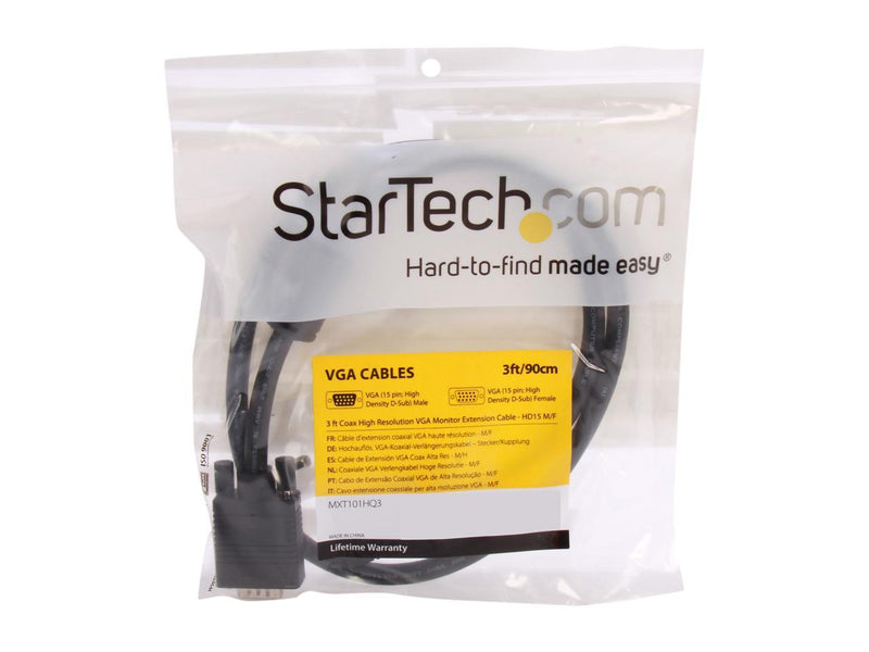 StarTech.com MXT101HQ3 3 ft. Coax High Resolution VGA Monitor Extension Cable -