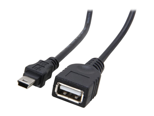 StarTech.com USBMUSBFM1 Black Mini USB 2.0 Cable - USB A to Mini B F/M