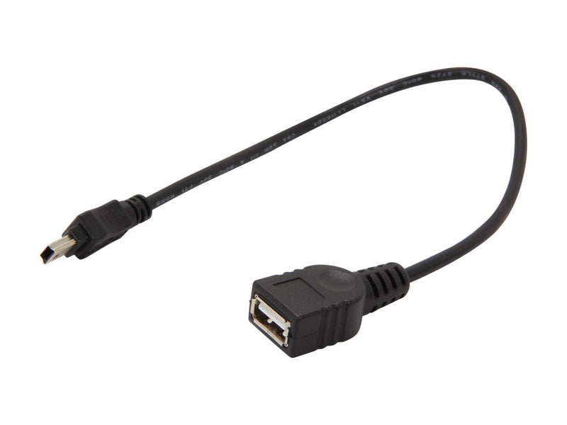 StarTech.com USBMUSBFM1 Black Mini USB 2.0 Cable - USB A to Mini B F/M