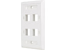 Tripp Lite Quad Outlet RJ45 Universal Keystone Face Plate / Wall Plate