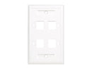 Tripp Lite Quad Outlet RJ45 Universal Keystone Face Plate / Wall Plate