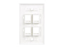 Tripp Lite Quad Outlet RJ45 Universal Keystone Face Plate / Wall Plate