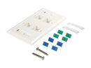 Tripp Lite Quad Outlet RJ45 Universal Keystone Face Plate / Wall Plate