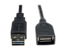 Tripp Lite Universal Reversible USB 2.0 A-Male to A-Female Extension Cable - 1ft