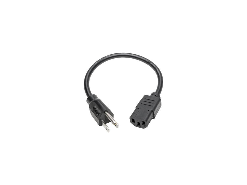 Tripp Lite Model P006-001 1 ft. Black 18AWG (0.824mm2), SJT, 10A, 125V NEMA