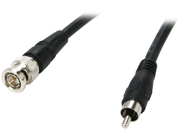 BYTECC BNC/RCA-3K 3 ft. BNC to RCA Cable, 75 ohm, Male to Male, Black Male to