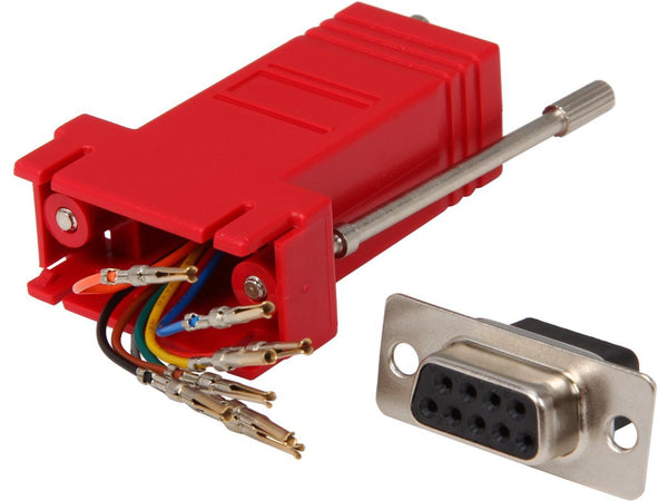 C2G 02944 RJ45 to DB9 Female Serial RS232 Modular Adapter, Red