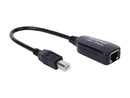 C2G 29353 10" Black 1-Port USB Superbooster Dongle RJ45 Female to USB B Male -