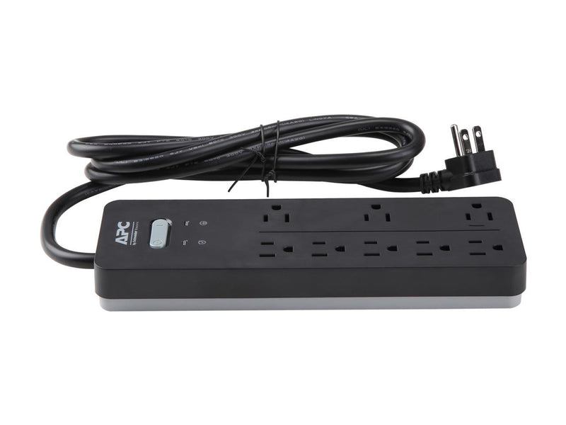 APC Power Strip Surge Protector, Black Power Strip PH8, 2160 Joules, Flat