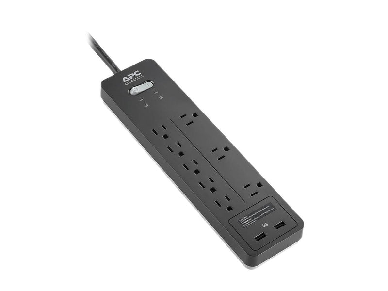 APC Power Strip Surge Protector with USB Charging Ports, PH8U2, 2160 Joules